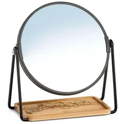 Zeller Kosmetikspiegel mit Ablagefläche braun, 17.5x20.5x17.5 cm