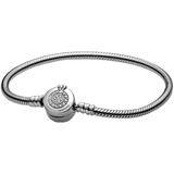 PANDORA Funkelndes Crown O Schlangen-Gliederarmband in Silber 17cm, 599046C01-17