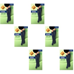 NUR DIE Damen Kniestrümpfe Kniestrümpfe Cotton 60 DEN 6er Pack