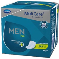 MoliCare Premium MEN PAD, Inkontinenz-Einlage für Männer bei Blasenschwäche, v-förmige Passform, 3 Tropfen, 6x14 Stück - Vorteilspackung