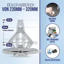 Alca Wagenheber Stahl 100–320 mm silber