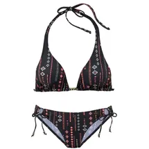 Buffalo Triangel-Bikini Damen schwarz-bedruckt Gr.32 Cup A/B