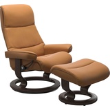 Stressless Stressless® Relaxsessel »View«, (Set, Relaxsessel mit Hocker), mit Classic Base, Größe L,Gestell Wenge braun