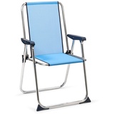 Solenny Fester Klappstuhl aus Aluminium 89x55x53 cm, Blau,