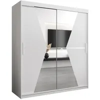 Abiks möbel MÖBEL Kryspol Schwebetürenschrank Weiß, Kunststoff, Nachbildung, 9