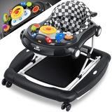 KIDIZ® 4in1 Lauflernhilfe Babywalker Spiel- und Lauflernwagen Gehfrei - Schaukelfunktion Babywippe mit Rollen, Licht, Musik,Spielecenter Esstisch Laufstuhl Laufhilfe babys ab 6 Monaten Klappbar