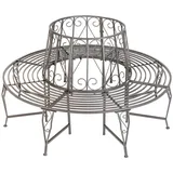 Tectake Baumbank Anthrazit, Metall, Patchwork, 164x89x164 cm, Gartenmöbel, Gartenbänke