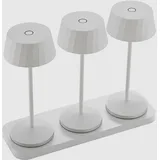 Sigor Facetta Akku-LED-Tischleuchte (3er-Set) - Schneeweiss