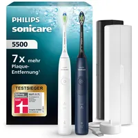 Philips Sonicare 5500 HX7119/01 weiß + 2. Handstück navy