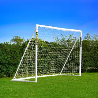 FORZA 2,4m x 1,8m Fußballtor | Auf die Plätze, fertig, Tor! | Allwetter-Fußballtore aus uPVC – Zielfolie, Fußball und Tragetasche optional (Fußballtor und Ball)