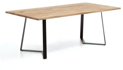 Niehoff Design-Tafel Balkeneiche 200x100cm, Geistell Eisen schwarz