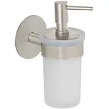 Schöner Wohnen Kollektion Seifenspender Meleto Edelstahl matt Glas satiniert 150 ml, Klebemontage