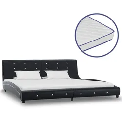 vidaXL Bett Memory-Schaum-Matratze Schwarz Kunstleder 180x200cm