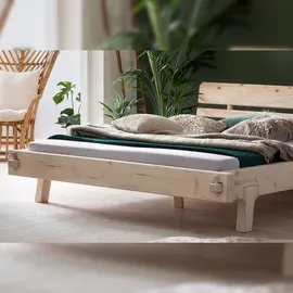 SalesFever Balkenbett in uriger Optik, im Landhaus Stil, beige