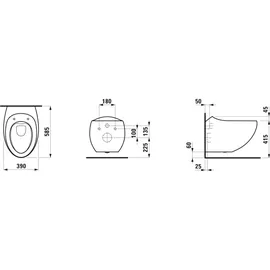 Laufen Alessi one Wand-WC mit WC-Sitz Kaffee matt