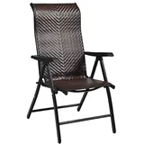 Costway Klappstuhl mit 5-Fach Verstellbarer Rückenlehne, Hochlehner Balkonstuhl, wetterfester klappbarer Terrassenstuhl für Garten, Balkon, Terrasse, Braun