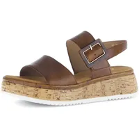 Gabor Damen, Riemchensandalen, Frauen Sandalen,Sandaletten,Sommersandalen,bequem,flach,Sommerschuhe,Strandschuhe,Camel (LDS/S.Kork),40 EU 6.5 UK