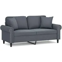 vidaXL 2-Sitzer-Sofa mit Zierkissen Dunkelgrau 140 cm Samt