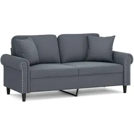 vidaXL 2-Sitzer-Sofa mit Zierkissen Dunkelgrau 140 cm Samt