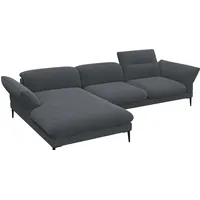 flexlux Ecksofa FLEXLUX "Salino, Funktionssofa mit Recamiere, Relaxsofa, Ecksofa", grau (anthrazit), B:307cm H:88cm T:182cm, 100% Polyester, Sofas, Ecksofa, Sofa mit Arm- und Kopfteil-Verstellungen, Kaltschaum & Stahl-Wellen
