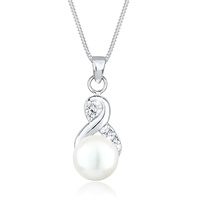 Elli Halskette Damen Infinity Elegant mit Süßwasserzuchtperle und Kristallen in 925 Silber
