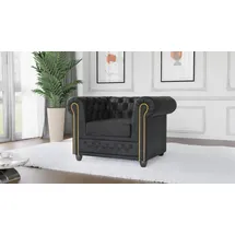s-style möbel Chesterfield-Sessel Anton Mikrofaser 72 x 70 x 80 cm Grau