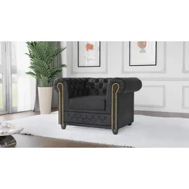 s-style möbel Chesterfield-Sessel Anton Mikrofaser 72 x 70 x 80 cm Grau