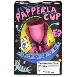 «PapperlaCup» (Größe S) rosa Menstruationstasse aus Silikon (1 Stück)