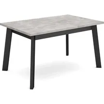 SKRAUT HOME Esszimmertisch, 140x90x75cm, Für 6 Gäste, Hölzerne Beine, Zementgrau - Grau