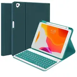 QYiiD Tastatur Hülle für iPad Mini 7.9 Zoll 5 /iPad Mini 4/3/2/1, iPad Mini Hülle Abnehmbare Tastatur QWERTZ Deutsche Magnetisch Kabellose Abnehmbarer Tastatur, Hülle mit Tastatur, DrakGreen