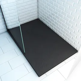 Marwell Duschwanne rechteckig 140 x 90 x 2,6 cm schwarz