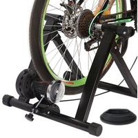 Melko Heimtrainer Heimtrainer Rollentrainer Fahrradtrainer 6 GANG Fahrrad klappbar 150 kg Spinning Indoor Trainingsgerät Fahrradrollentrainer Cycletrainer Schaltung Magnetisch 26 28 Zoll 700C Hometrainer (Stück), 6 Widerstandsstufen schwarz