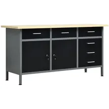 vidaXL Arbeitstisch Stahl 160 x 60 x 85 cm Schwarz