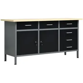 vidaXL Arbeitstisch Stahl 160 x 60 x 85 cm Schwarz