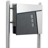 BITUXX Standbriefkasten MS-18441 Zeitungsfach Graphit Edelstahl Einwurf