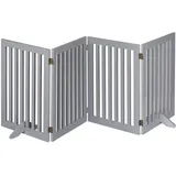 Relaxdays Absperrgitter, freistehendes Schutzgitter, HxB: 70 x 207 cm, mit Füßen, Hunde, Kindergitter klappbar, grau