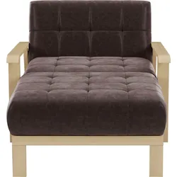 Recamiere SIT & MORE "Billund", braun, B:109cm H:88cm T:185cm, 100% Polyester, Sofas, Armlehnen aus Buchenholz in natur, verschiedene Bezüge und Farben
