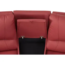 vente-unique Relaxsofa 3-Sitzer - Leder - Rot - AROMA