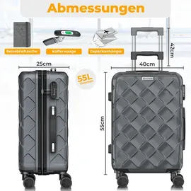 Kesser 4-Rollen Cabin 55 cm / 55 l grau/silber