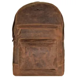 Greenburry Vintage Retro Rucksack Leder 42 cm Laptopfach braun