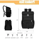 Famanu Kühlrucksack 30 Liter Wasserfest Ultraleichte Picknicktasche Thermotasche Große Kapazität für Strand Camping BBQ - Schwarz