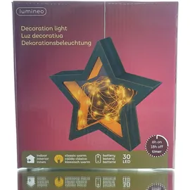 Kaemingk Micro-LED Stern Schwarz & Bernsteinfarben Ø 18 cm 30 Lichter