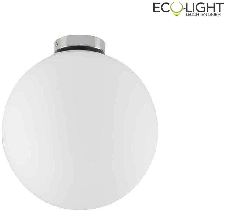 Luce Design Deckenleuchte CITY, geblasenes Glas/satiniertes weissweiss, verchromte Metallaufhängung, 1*E27, max. 40W, H:32cm ECO-I-LAMPD/PL30-BCO