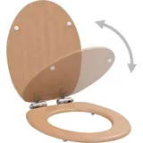 vidaXL Toilettensitz mit Absenkautomatik Bambus-Design Braun