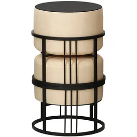 [en.casa] Hocker Tas 38 x 38 x 38 cm Beige