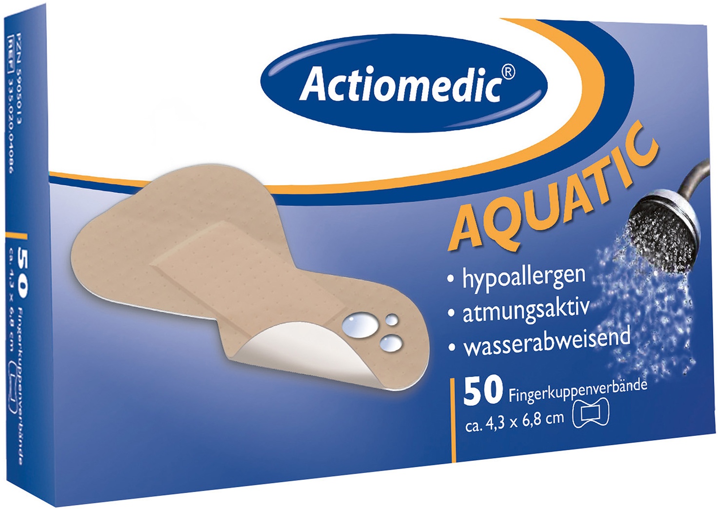 Actiomedic AQUATIC Fingerkuppenverband Hautfarben 43 x 68 mm