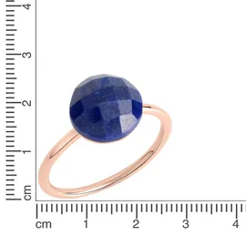 Jamelli Silber 925 rosé-vergoldet mit einem echten Lapislazuli 9x9,5mm