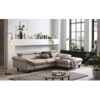 Home Affaire Ecksofa »Pilot L-Form«, mit Kopfteilverstellung, optional Bettfunktion und Bettkasten beige