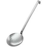 Rösle Haken Schaumlöffel flach grob gelocht, Hochwertiger Abseihlöffel mit Hakengriff, 12 cm, Edelstahl 18/10, Spülmaschinengeeignet