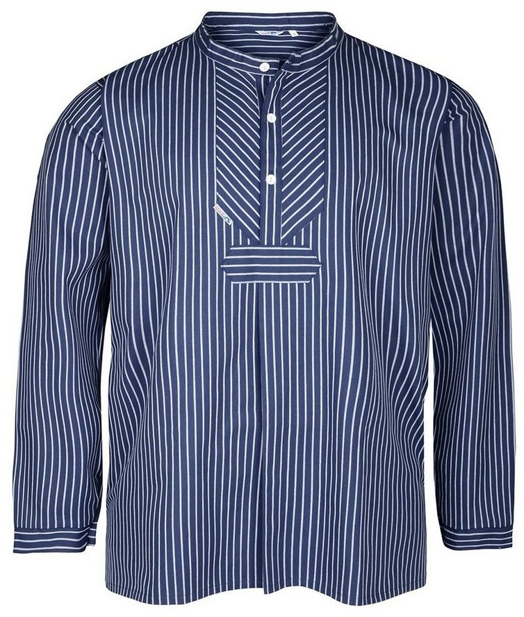 modAS Streifenhemd Übergrößen Fischerhemd blau-weiß gestreift von modAS 70